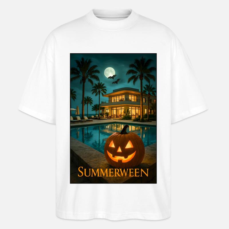 Sommerween - Stanley/Stella Oversized Unisex Bio T-Shirt Blaster 2.0 - Weiß