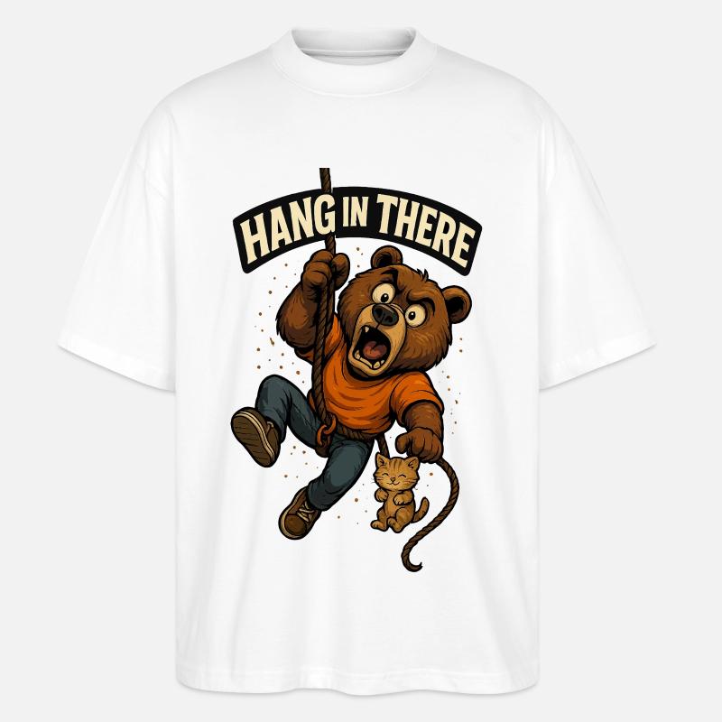 Halten Sie durch Bärenabenteuer - Stanley/Stella Oversized Unisex Bio T-Shirt Blaster 2.0 - Weiß