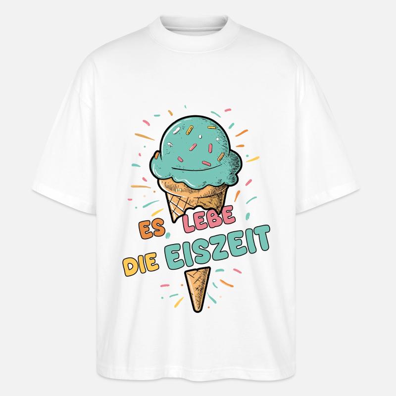 Es lebe die Eiszeit - Eiskugel - Stanley/Stella Oversized Unisex Bio T-Shirt Blaster 2.0 - Weiß