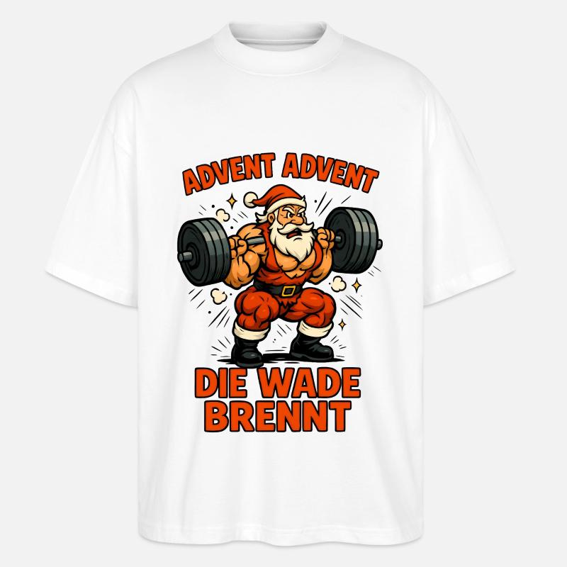 Advent Advent die Wade brennt - Stanley/Stella Oversized Unisex Bio T-Shirt Blaster 2.0 - Weiß