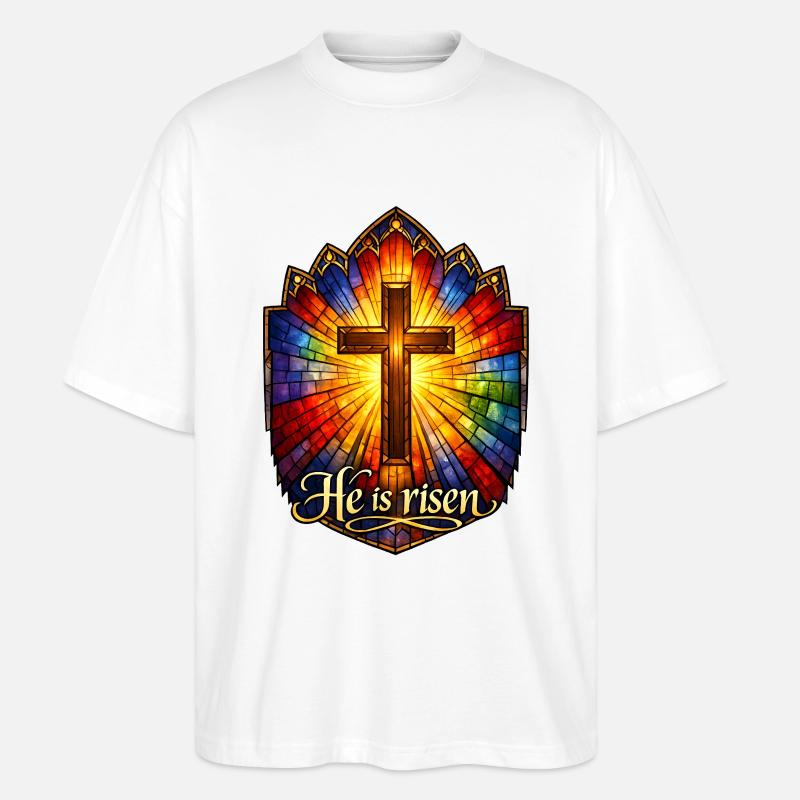 He is risen - Stanley/Stella Oversized Unisex Bio T-Shirt Blaster 2.0 - Weiß