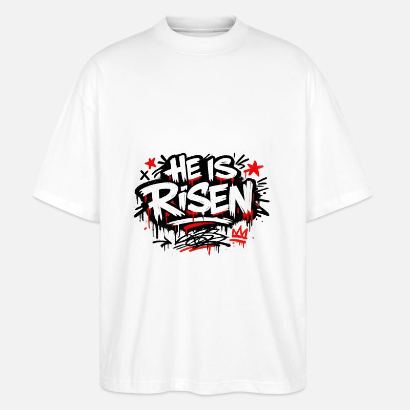 Il est Risen Graffiti Easter - T-shirt bio Blaster 2.0 coupe oversize Stanley/Stella Unisexe - blanc