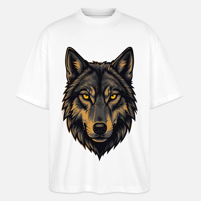 Alpha Wolf - Stanley/Stella Oversized Unisex Organic T-shirt Blaster 2.0 - white