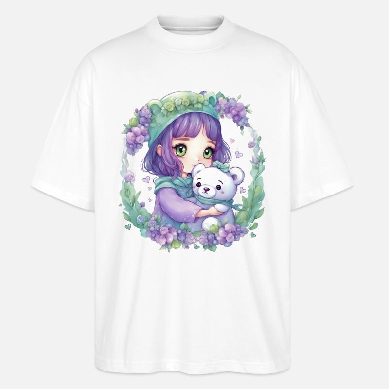 Fee mit Teddybär - Stanley/Stella Oversized Unisex Bio T-Shirt Blaster 2.0 - Weiß
