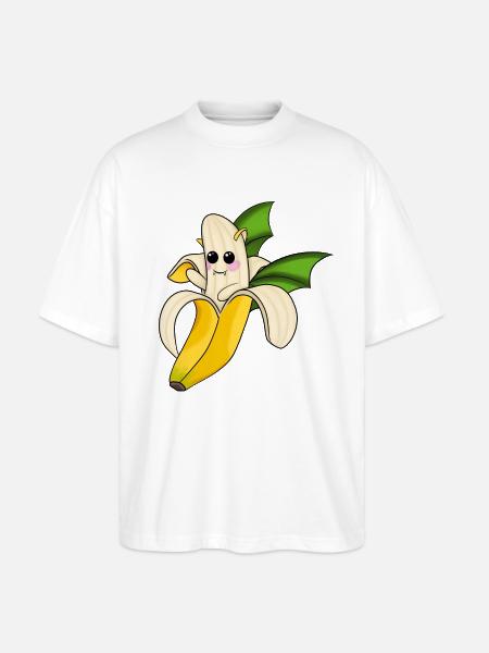 Bananen Fledermaus - Stanley/Stella Oversized Unisex Bio T-Shirt Blaster 2.0 - Weiß