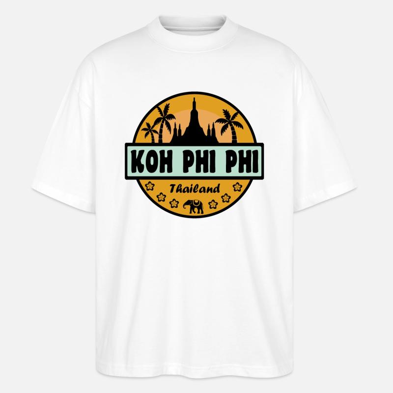 Koh Phi Phi Thailand - Stanley/Stella Oversized Unisex Bio T-Shirt Blaster 2.0 - Weiß
