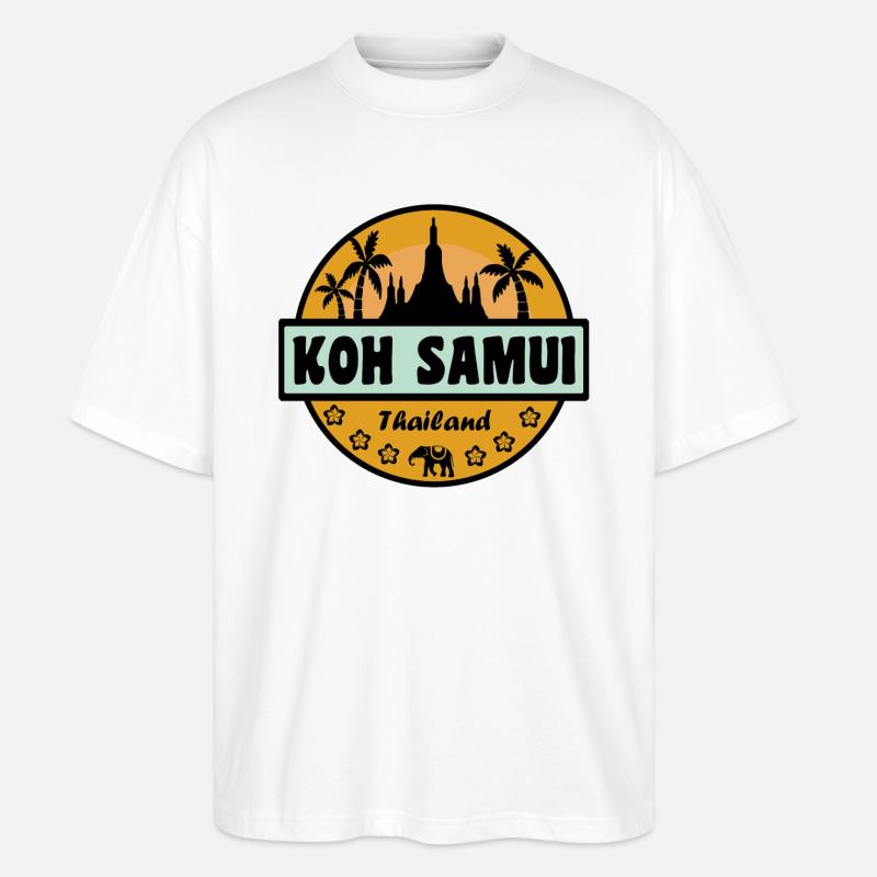 Koh Samui, Thaïlande - T-shirt bio Blaster 2.0 coupe oversize Stanley/Stella Unisexe - blanc