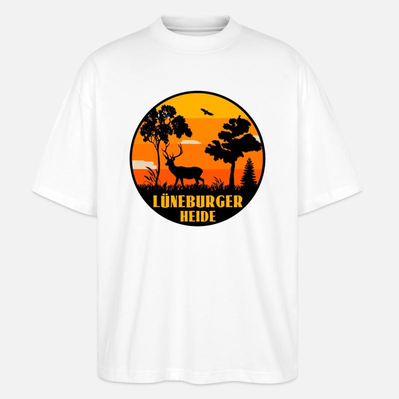 Lüneburger Heide - Stanley/Stella Oversized Unisex Bio T-Shirt Blaster 2.0 - Weiß