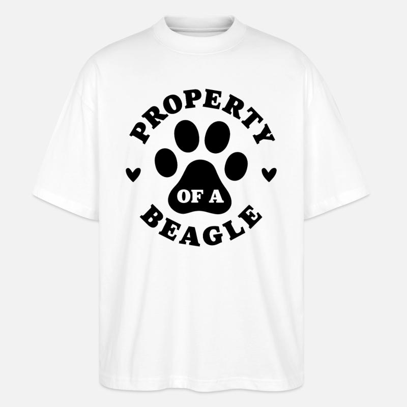 Propriété d’un Beagle - T-shirt bio Blaster 2.0 coupe oversize Stanley/Stella Unisexe - blanc