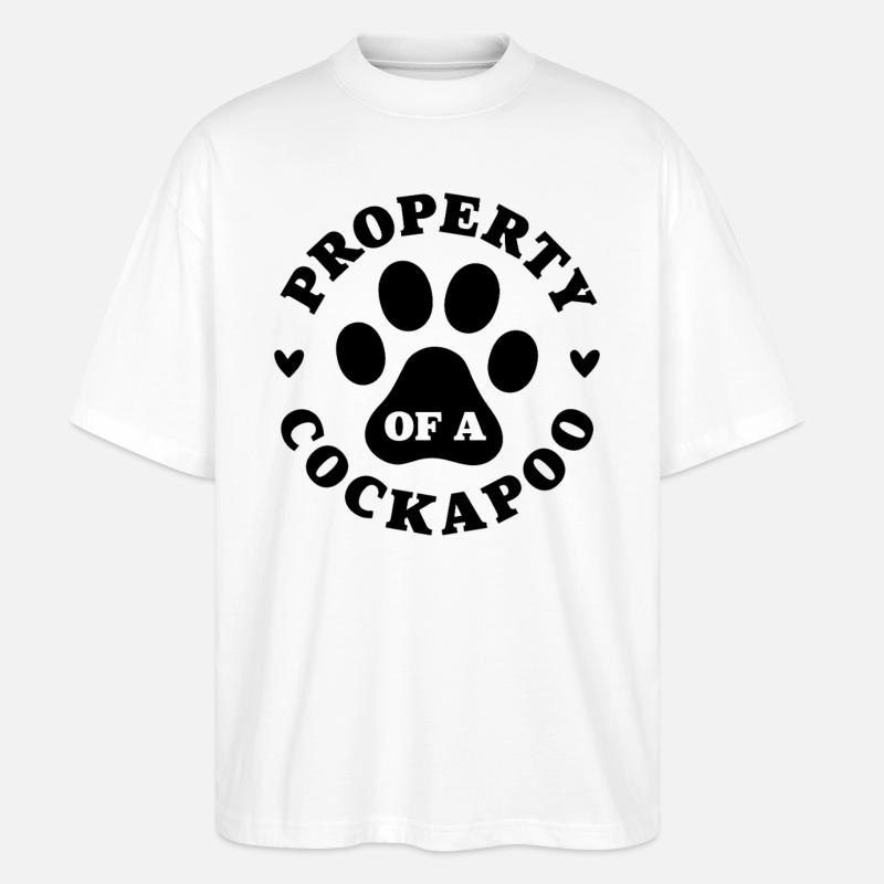 Propriété d’un Cockapoo - T-shirt bio Blaster 2.0 coupe oversize Stanley/Stella Unisexe - blanc