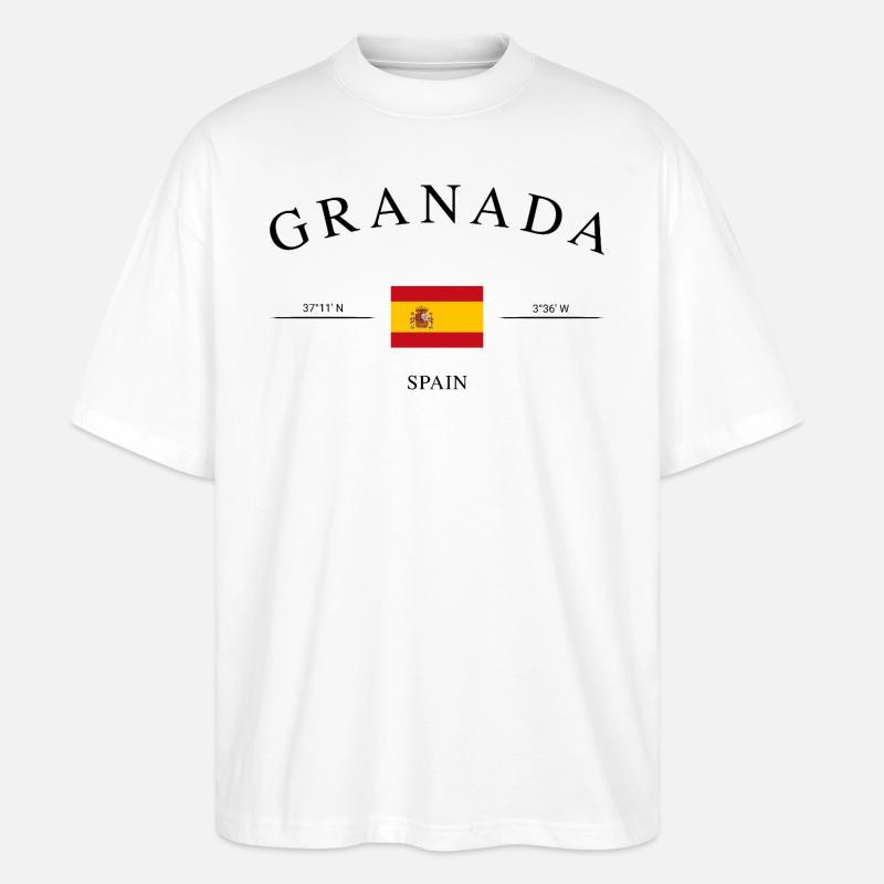 Granada Spanien – Urlaub Souvenir & Geschenk - Stanley/Stella Oversized Unisex Bio T-Shirt Blaster 2.0 - Weiß