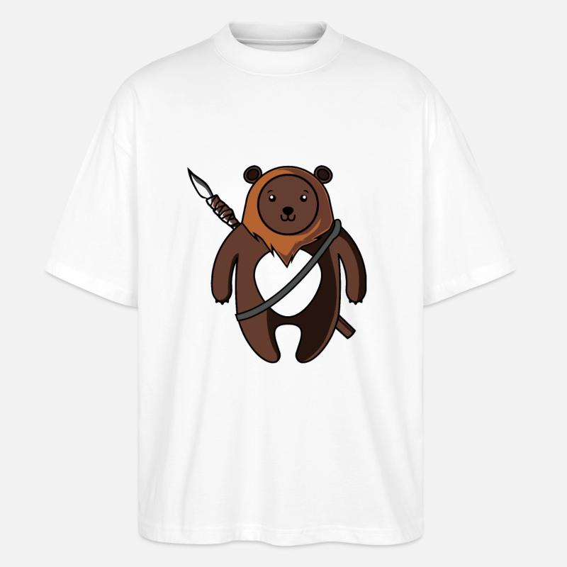 Ours mignon avec une lance - T-shirt bio Blaster 2.0 coupe oversize Stanley/Stella Unisexe - blanc