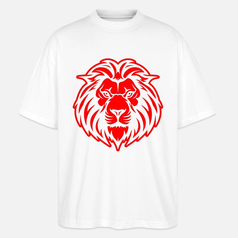 Löwe Kopf - Stanley/Stella Oversized Unisex Bio T-Shirt Blaster 2.0 - Weiß