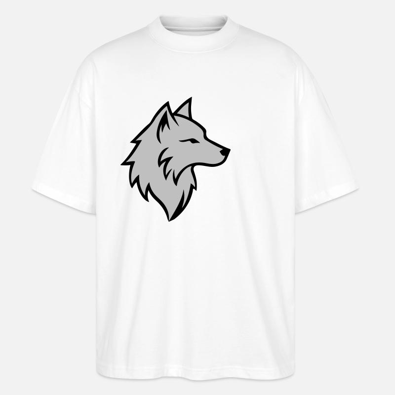Wolf Logo Tier - Stanley/Stella Oversized Unisex Bio T-Shirt Blaster 2.0 - Weiß