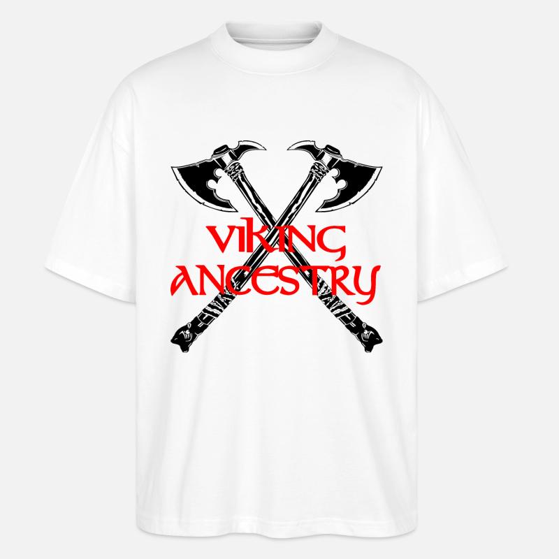 Wikinger-Abstammung - Stanley/Stella Oversized Unisex Bio T-Shirt Blaster 2.0 - Weiß