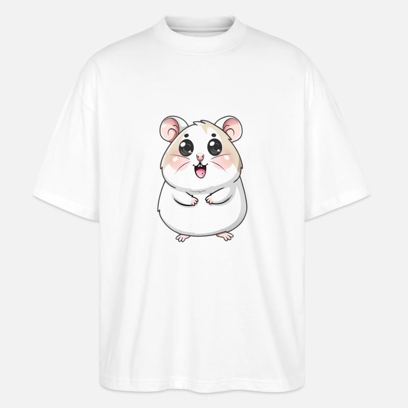 Niedlicher Hamster Zeichentrickfigur - Stanley/Stella Oversized Unisex Bio T-Shirt Blaster 2.0 - Weiß