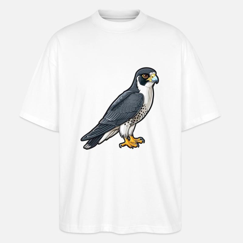 Stolzer Wanderfalke In Pose - Stanley/Stella Oversized Unisex Bio T-Shirt Blaster 2.0 - Weiß