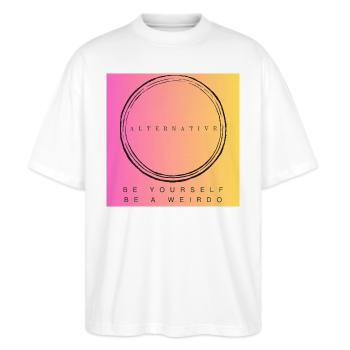 AlT - T-shirt bio Blaster 2.0 coupe oversize Stanley/Stella Unisexe - blanc - Devant - Alina (178cm) & Michal (187cm)