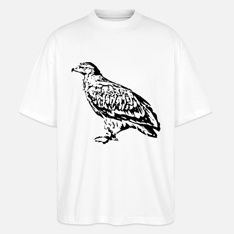 Falken Vogel Vögel - Stanley/Stella Oversized Unisex Bio T-Shirt Blaster 2.0 - Weiß