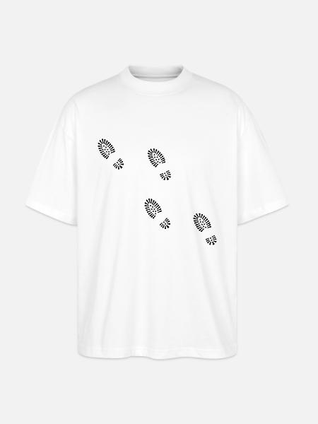 fodspor sko - Stanley/Stella Oversize Unisex Øko T-shirt Blaster 2.0 - hvid