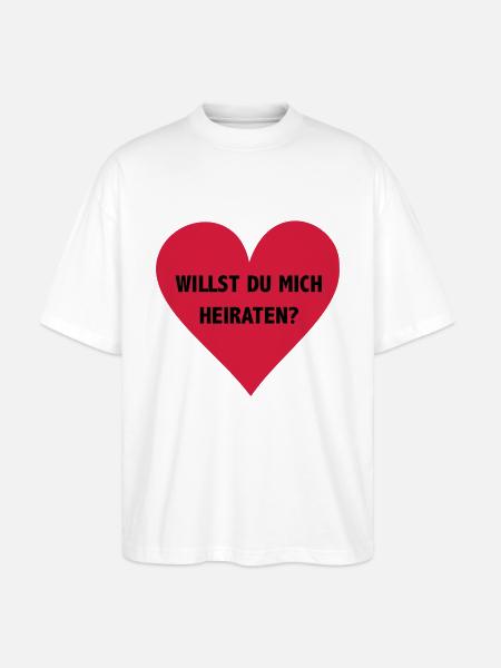 willst du mich heiraten? - Stanley/Stella Oversized Unisex Bio T-Shirt Blaster 2.0 - Weiß