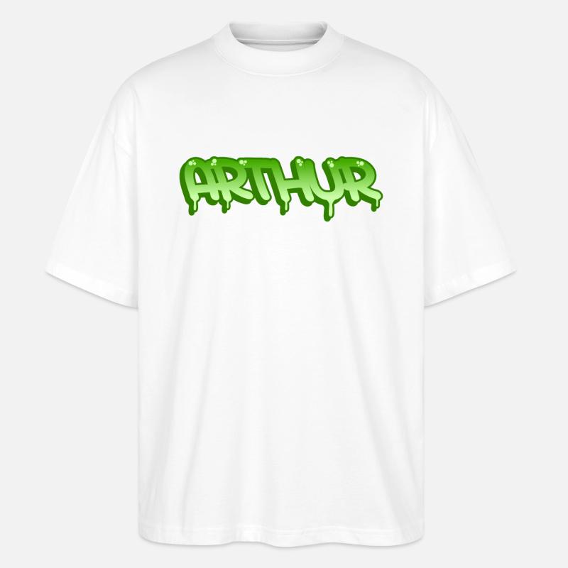 Graffiti Name Arthur - Stanley/Stella Oversized Unisex Bio T-Shirt Blaster 2.0 - Weiß