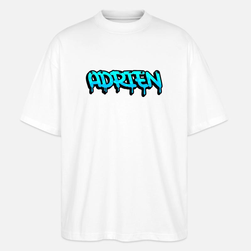 Graffiti Vorname Adrien - Stanley/Stella Oversized Unisex Bio T-Shirt Blaster 2.0 - Weiß