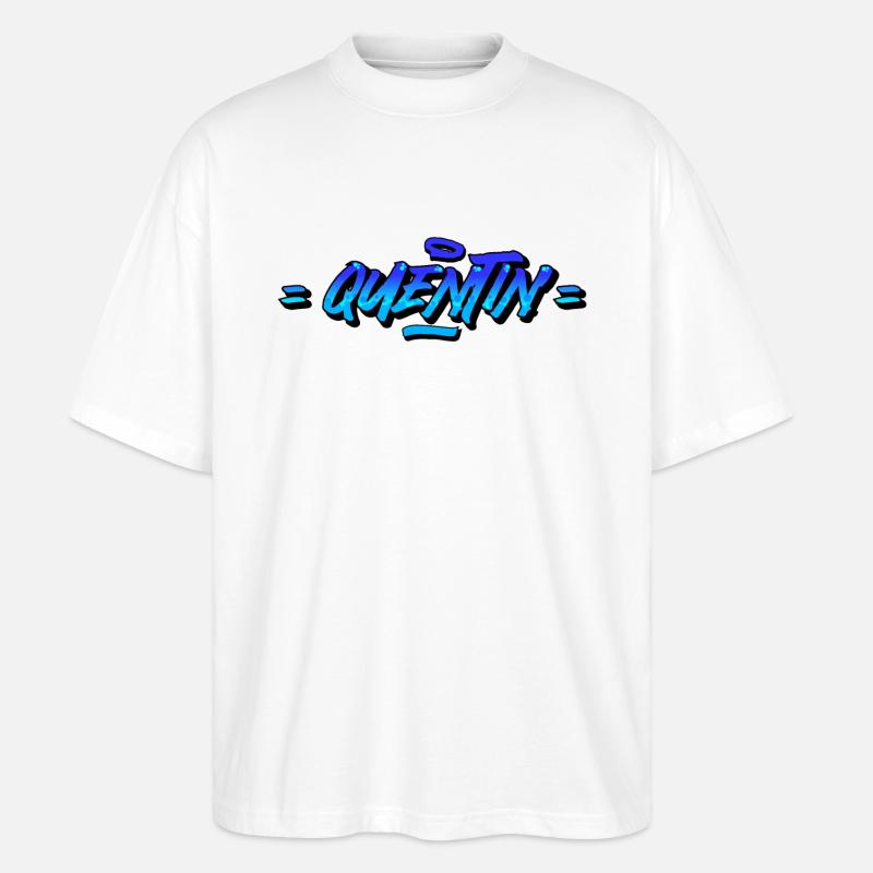 Graffiti Vorname Quentin - Stanley/Stella Oversized Unisex Bio T-Shirt Blaster 2.0 - Weiß
