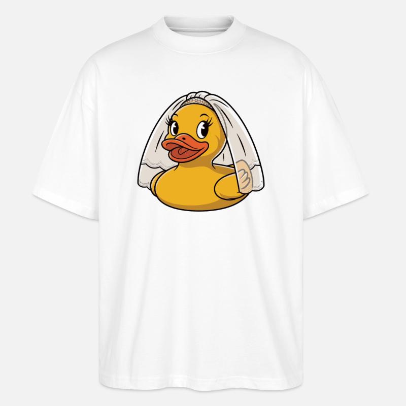 Gummiente Braut - Stanley/Stella Oversized Unisex Bio T-Shirt Blaster 2.0 - Weiß