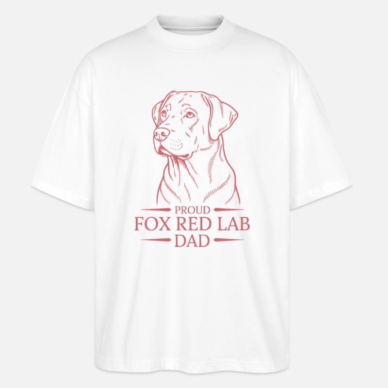 Proud Fox Red Lab Dad - Stanley/Stella Oversized Unisex Bio T-Shirt Blaster 2.0 - Weiß