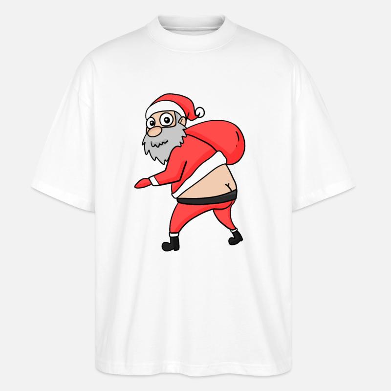 Weihnachtsmann Hintern Lustig - Stanley/Stella Oversized Unisex Bio T-Shirt Blaster 2.0 - Weiß