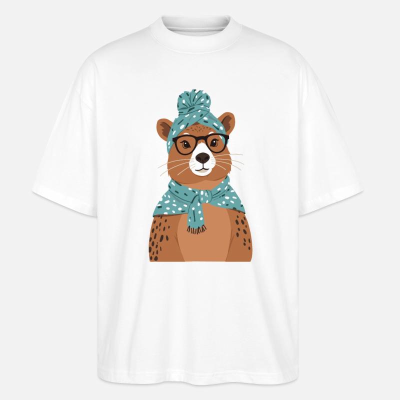 Lustige Capymama Wasserschwein Mutter - Stanley/Stella Oversized Unisex Bio T-Shirt Blaster 2.0 - Weiß