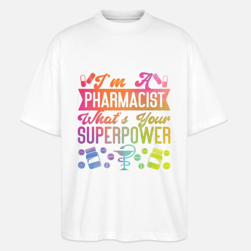 Pharmacy Tech Technician - Stanley/Stella Oversized Unisex Organic T-shirt Blaster 2.0 - white