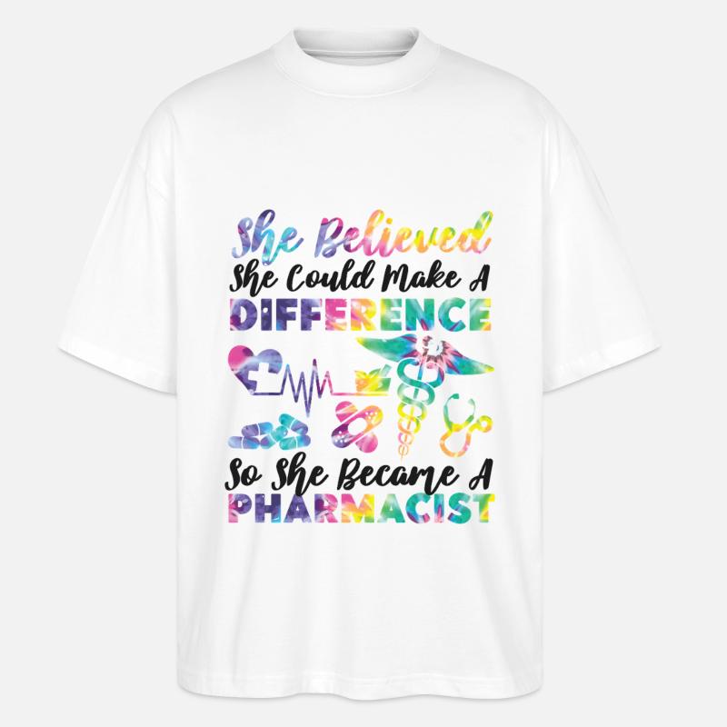 Pharmacy Tech Technician - Stanley/Stella Oversized Unisex Bio T-Shirt Blaster 2.0 - Weiß