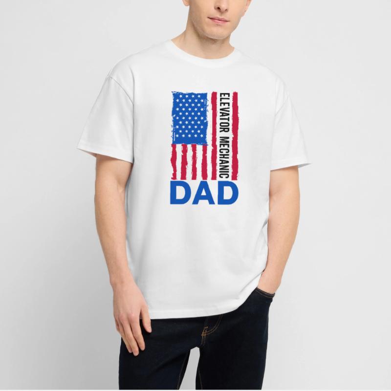Elevator Technician Elevator Mechanic Dad Engineer Stanley/Stella Oversized Unisex Organic T-shirt Blaster 2.0