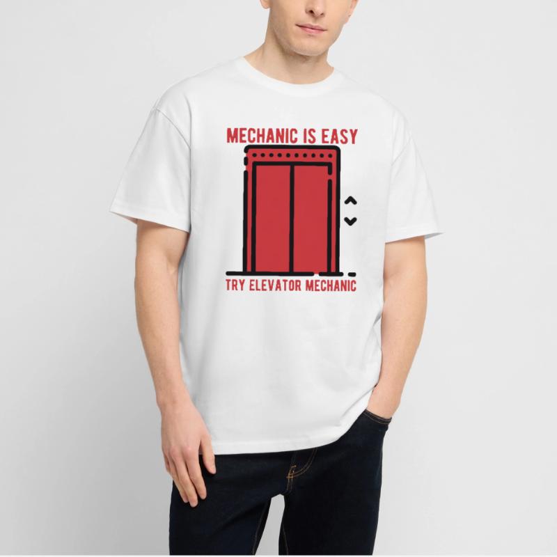 Elevator Mechanics - Mechanic Is Easy Try Elevator Stanley/Stella Oversized Unisex Organic T-shirt Blaster 2.0