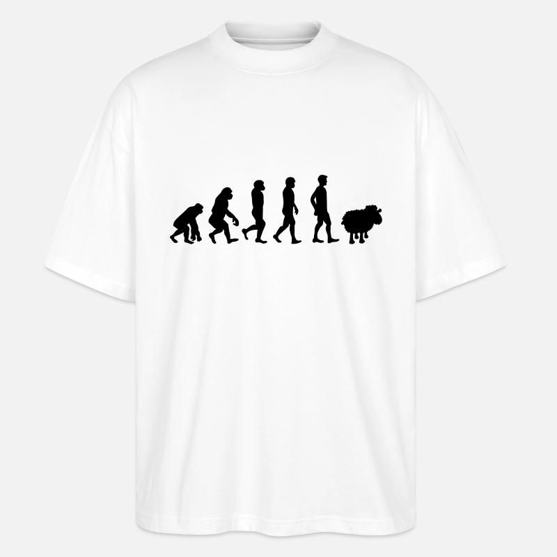 evolution mouton cadeau anti-système complotiste - T-shirt bio Blaster 2.0 coupe oversize Stanley/Stella Unisexe - blanc
