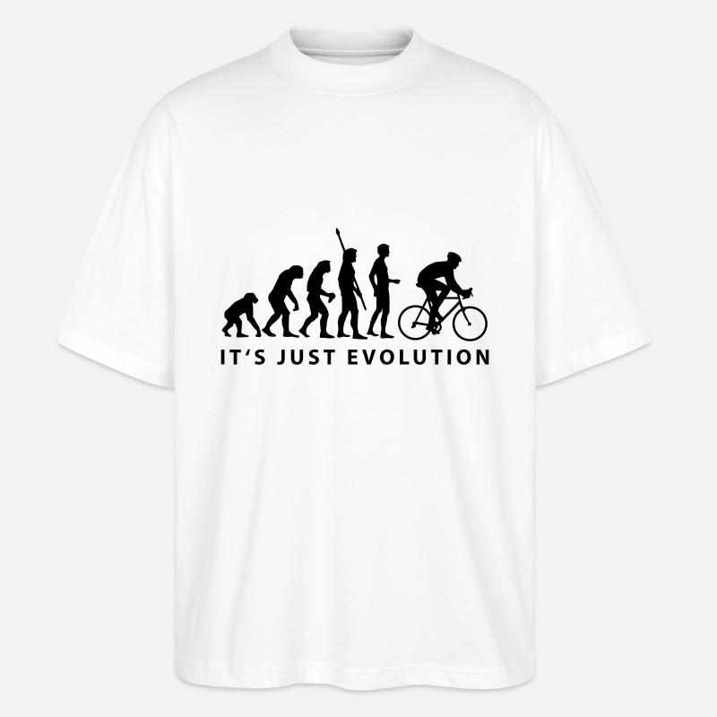evolution_radfahrer_b - Stanley/Stella Oversized Unisex Bio T-Shirt Blaster 2.0 - Weiß