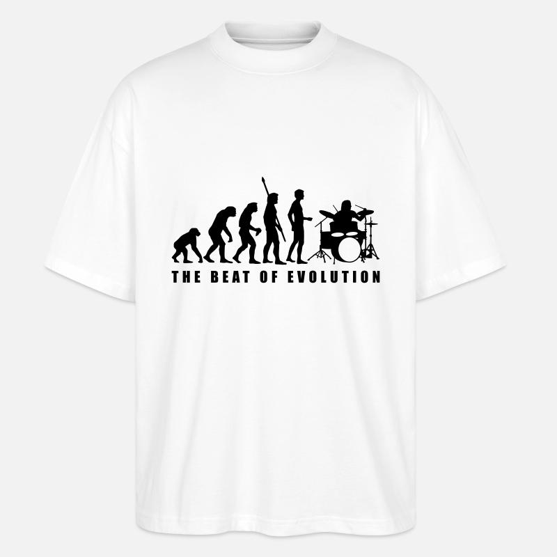 evolution_drummer_c_1c - Stanley/Stella Oversized Unisex Organic T-shirt Blaster 2.0 - white