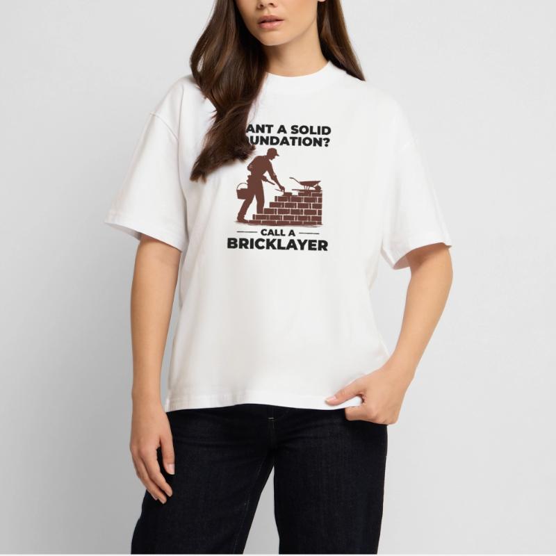 Bricklayer Brick Mason Masonry Brickwork Builder Stanley/Stella Oversized Unisex Organic T-shirt Blaster 2.0