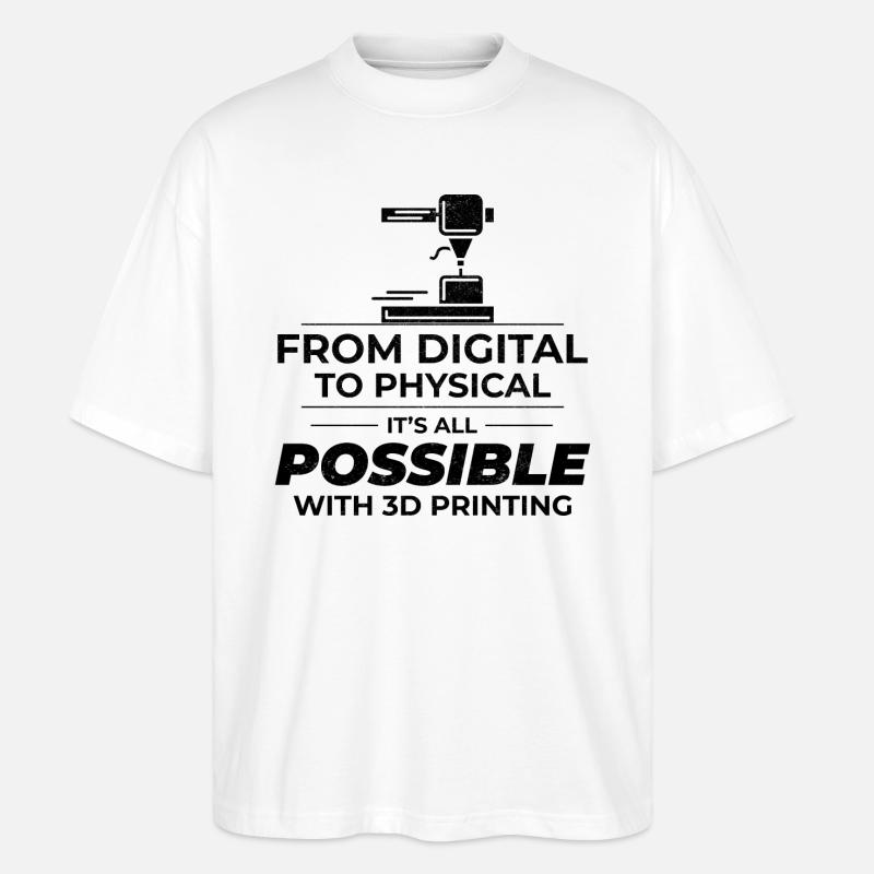 3D Printer 3D Printing - Stanley/Stella Oversized Unisex Organic T-shirt Blaster 2.0 - white