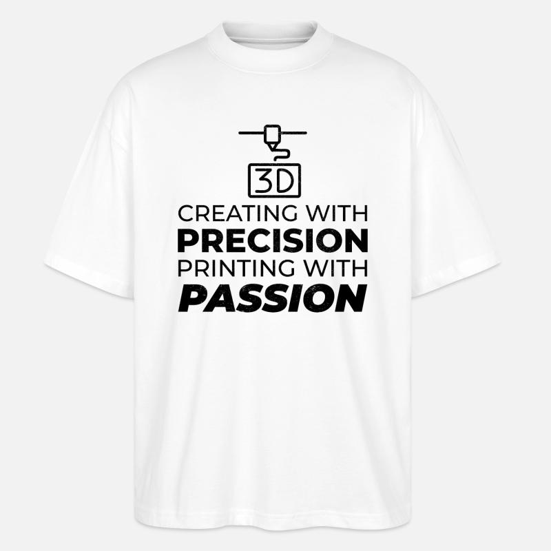 3D-Drucker 3D-Druck - Stanley/Stella Oversized Unisex Bio T-Shirt Blaster 2.0 - Weiß