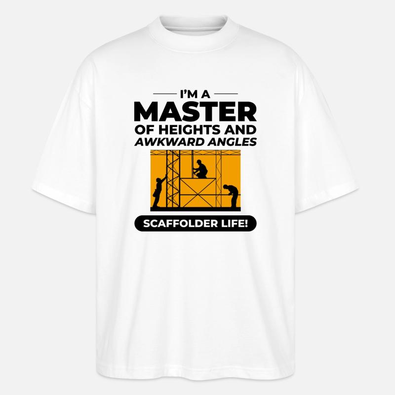 Gerüstbauer Gerüstbauer Gerüstbaubühne - Stanley/Stella Oversized Unisex Bio T-Shirt Blaster 2.0 - Weiß