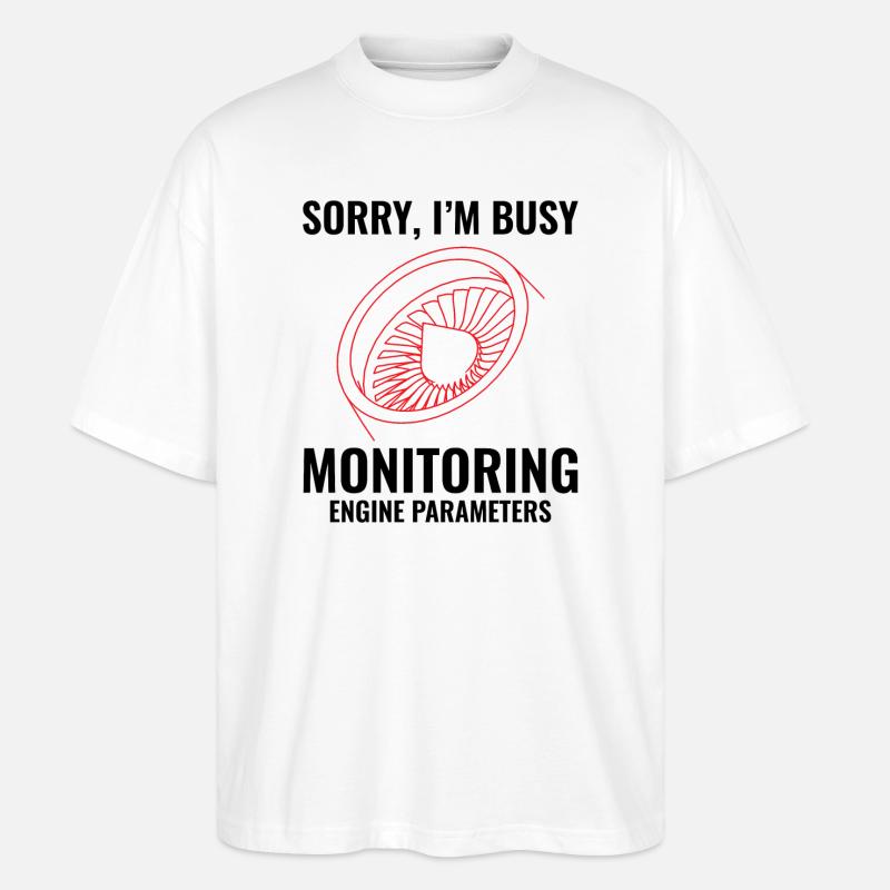 Düsentriebwerk Flugzeugmechaniker Luftfahrttechniker - Stanley/Stella Oversized Unisex Bio T-Shirt Blaster 2.0 - Weiß