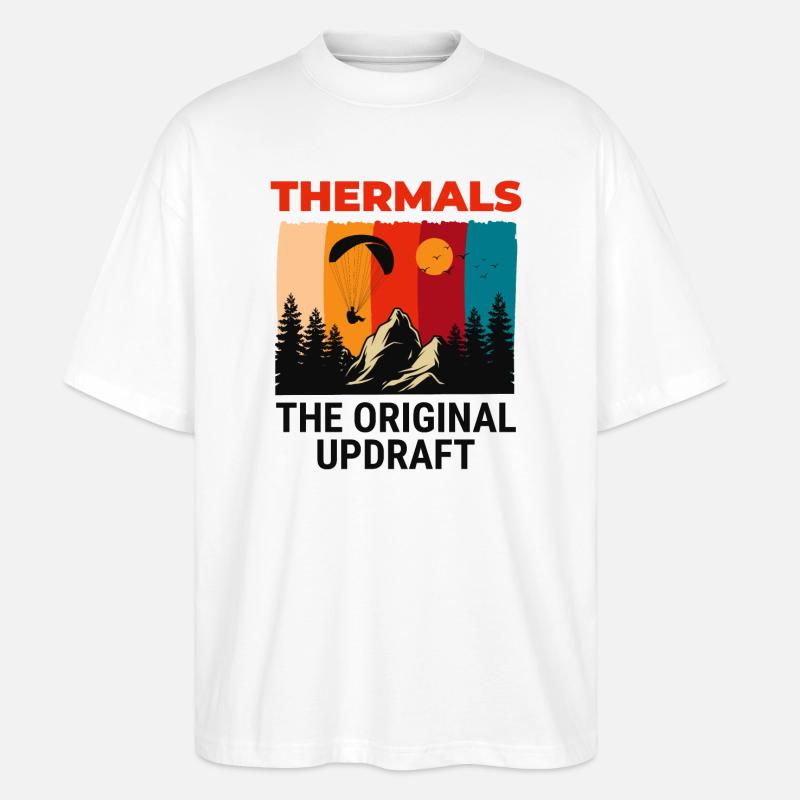 Gleitschirmpilot Gleitschirmabenteuer Thermik - Stanley/Stella Oversized Unisex Bio T-Shirt Blaster 2.0 - Weiß