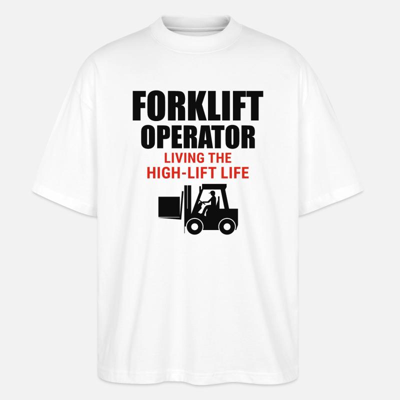 Gabelstaplerfahrer Schwermaschinenfahrer Lustig - Stanley/Stella Oversized Unisex Bio T-Shirt Blaster 2.0 - Weiß