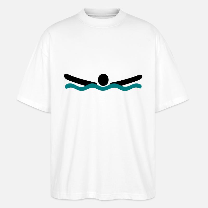 Delfinschwimmen - Stanley/Stella Oversized Unisex Bio T-Shirt Blaster 2.0 - Weiß