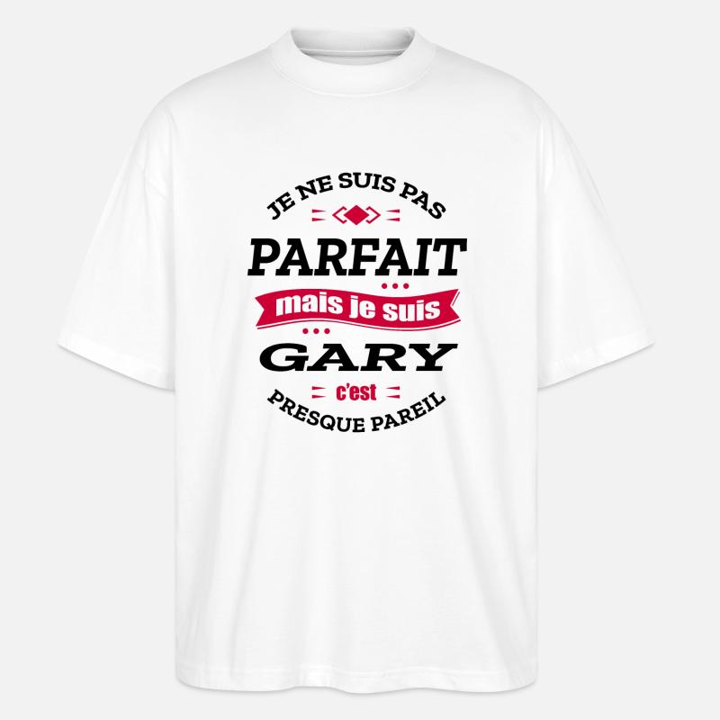 GARY PARFAIT - PRENOM GARY - T-shirt bio Blaster 2.0 coupe oversize Stanley/Stella Unisexe - blanc