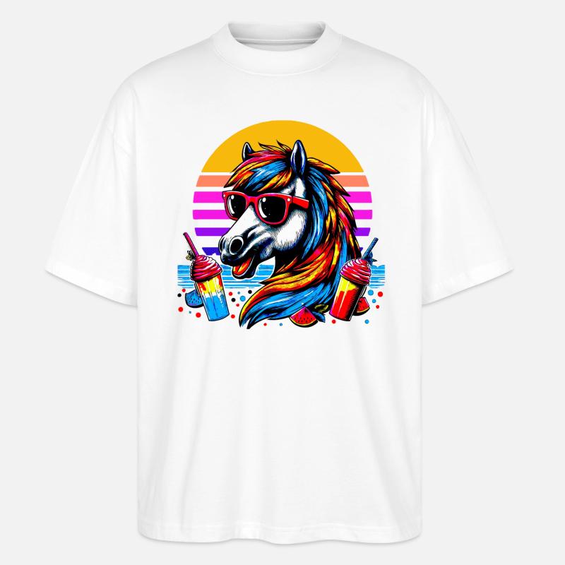 isikopf 5 Summer - Stanley/Stella Oversized Unisex Bio T-Shirt Blaster 2.0 - Weiß