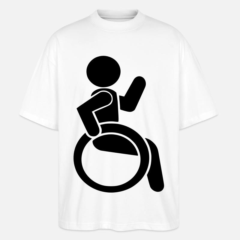 Winkender Rollstuhlfahrer # - Stanley/Stella Oversized Unisex Bio T-Shirt Blaster 2.0 - Weiß